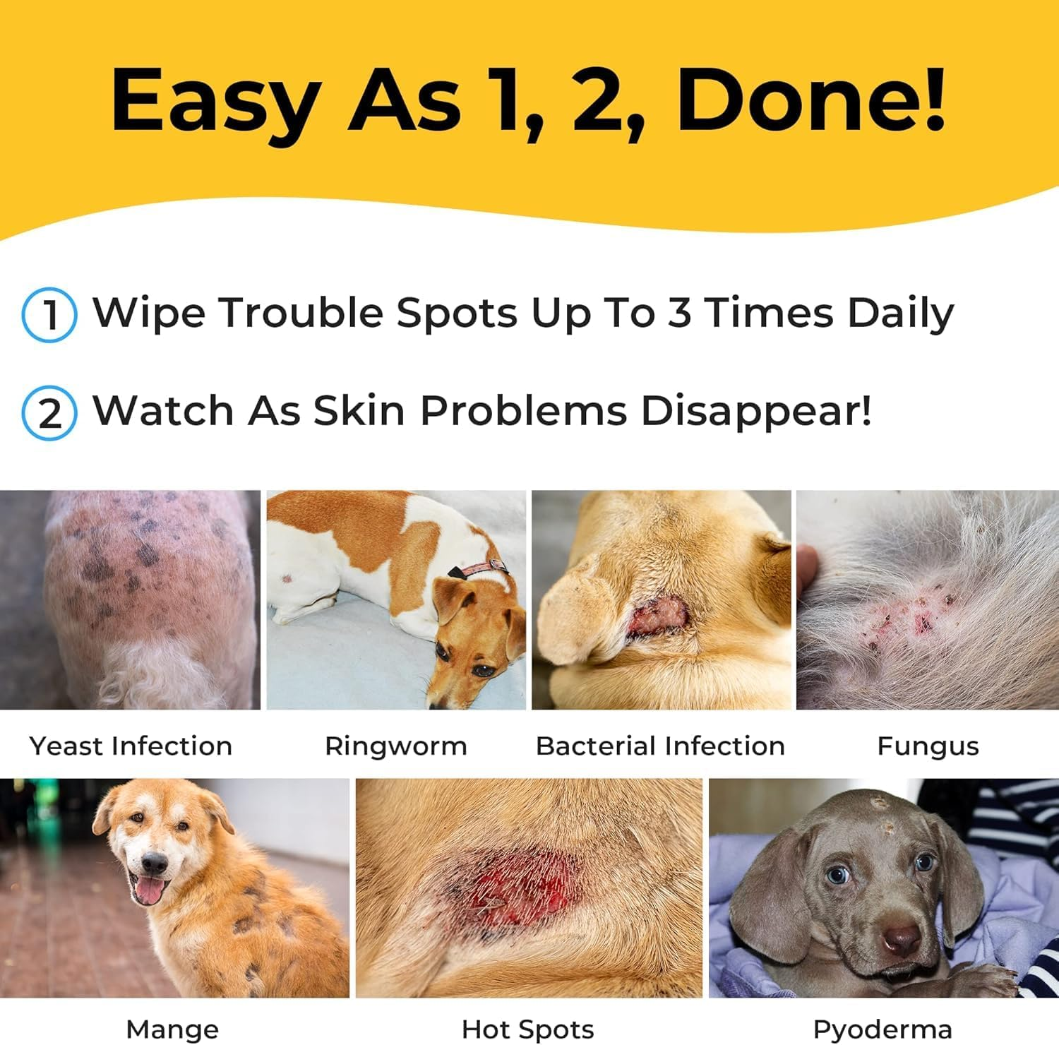 Chlorhexidine & Ketoconazole Medicated Pet Wipes for Dogs & Cats