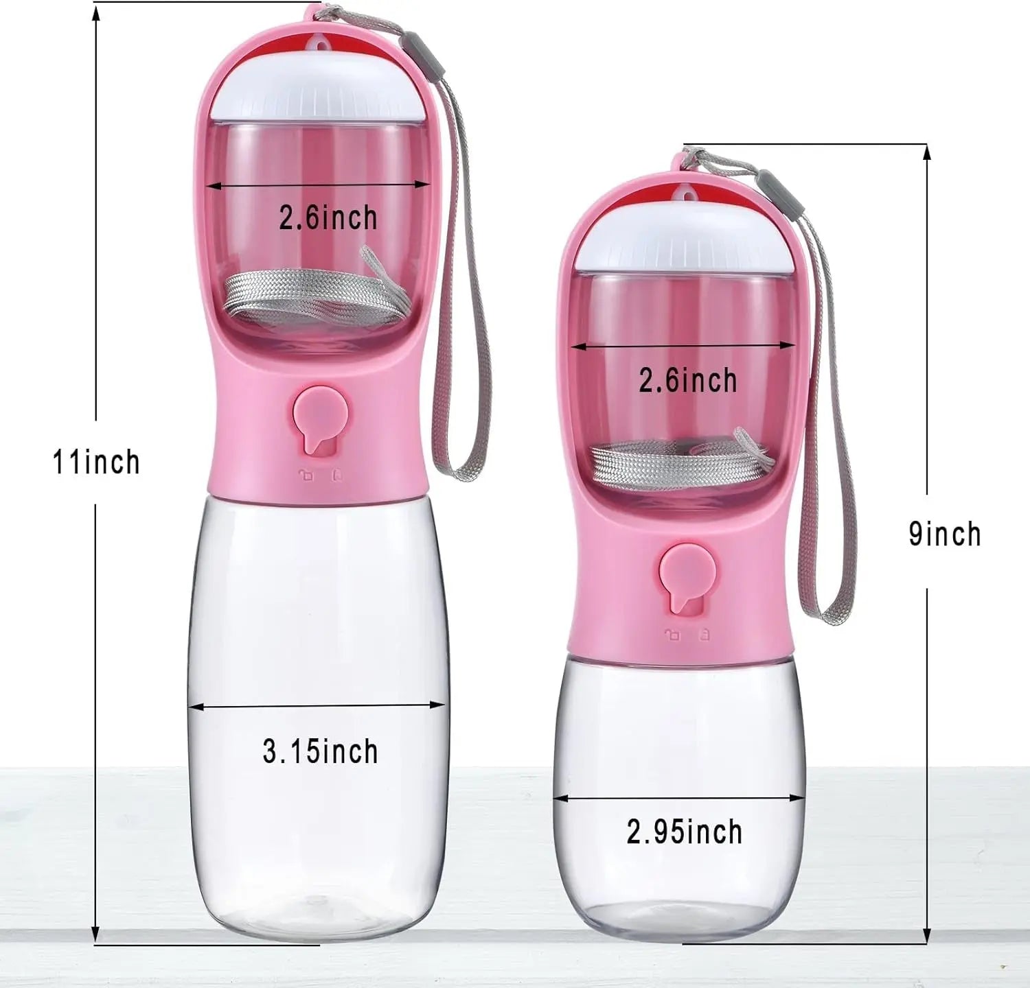 2-in-1 Dog Water Bottle and Food Container, Travel-Friendly