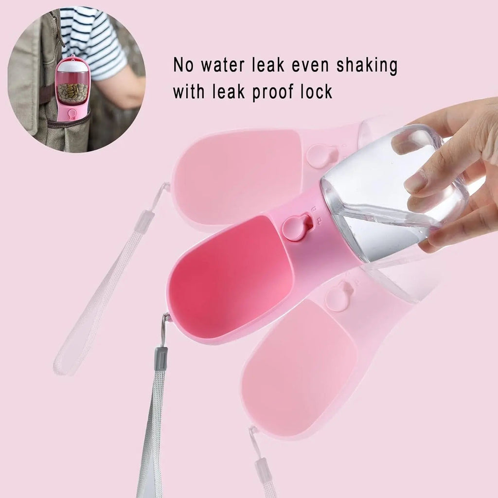 2-in-1 Dog Water Bottle and Food Container, Travel-Friendly