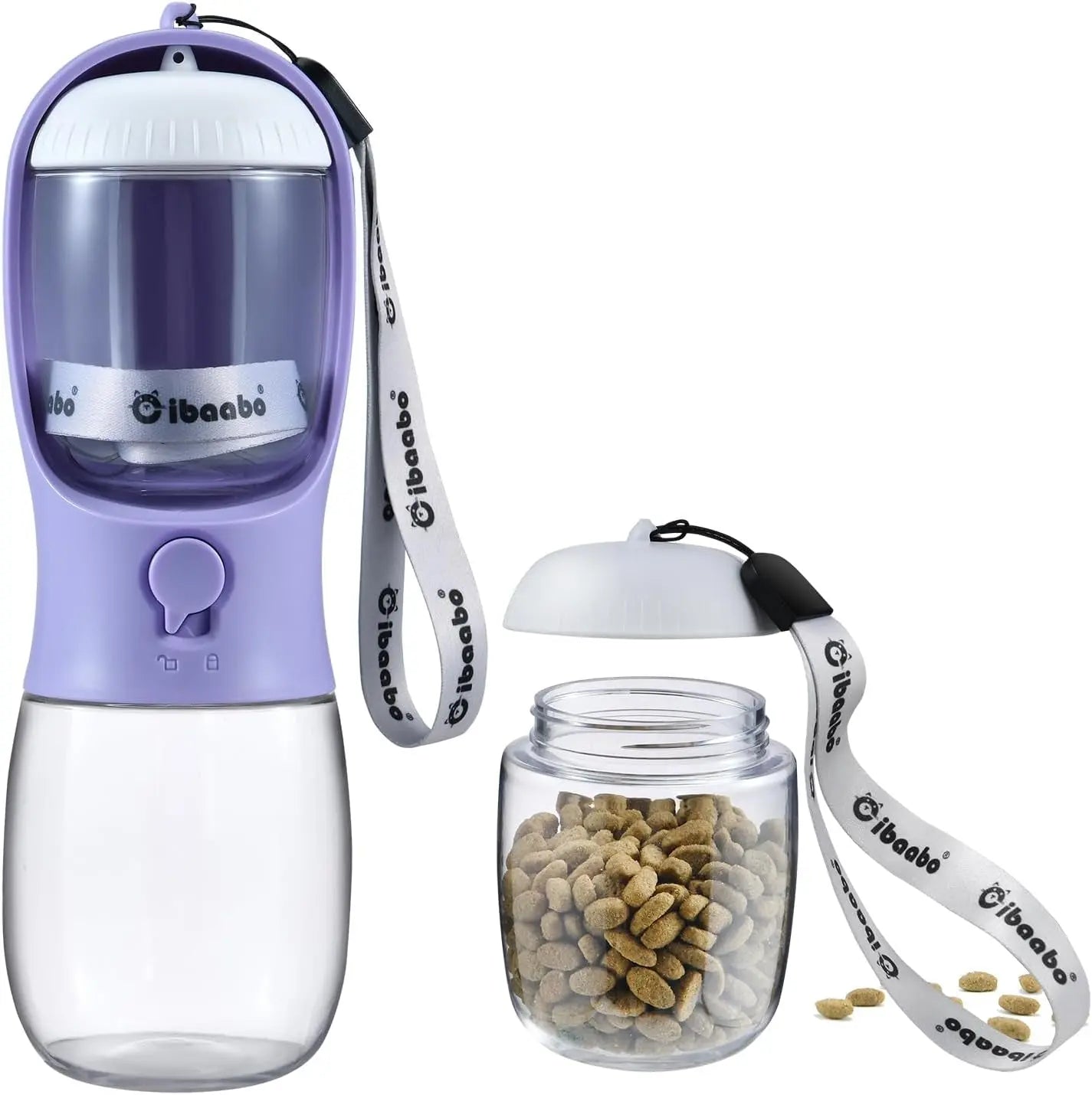 2-in-1 Dog Water Bottle and Food Container, Travel-Friendly