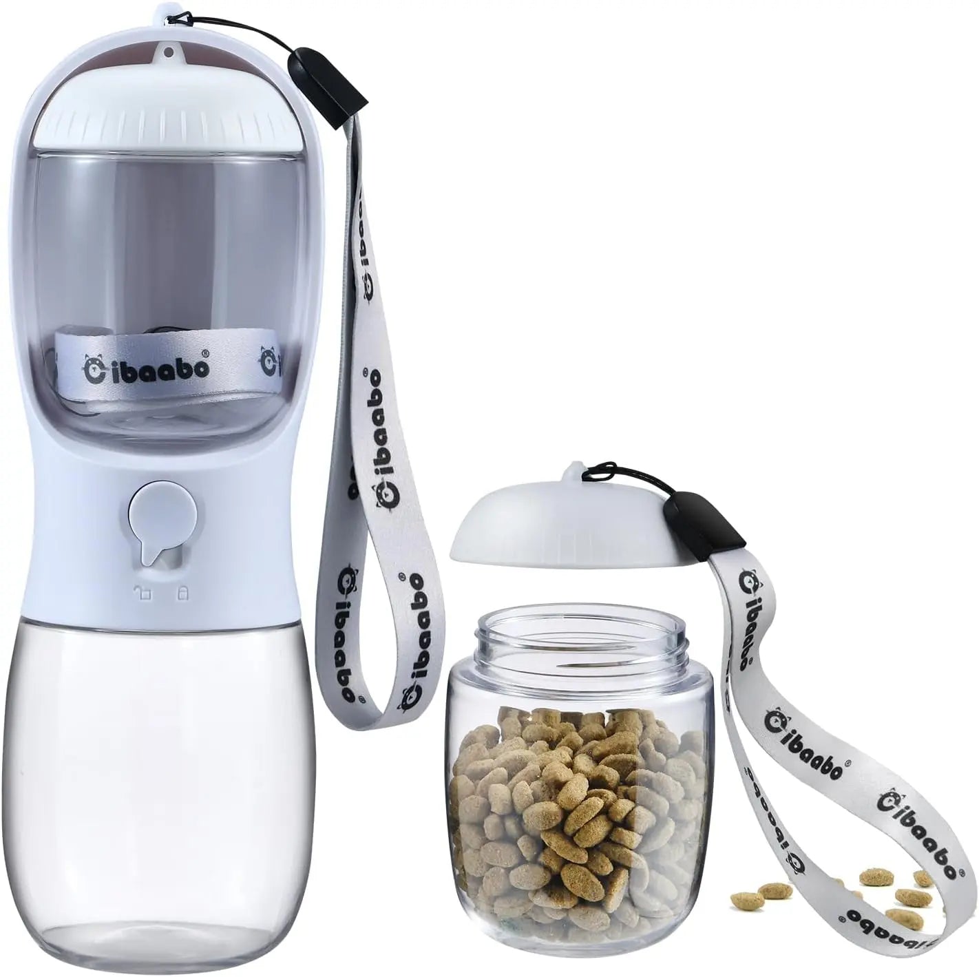 2-in-1 Dog Water Bottle and Food Container, Travel-Friendly