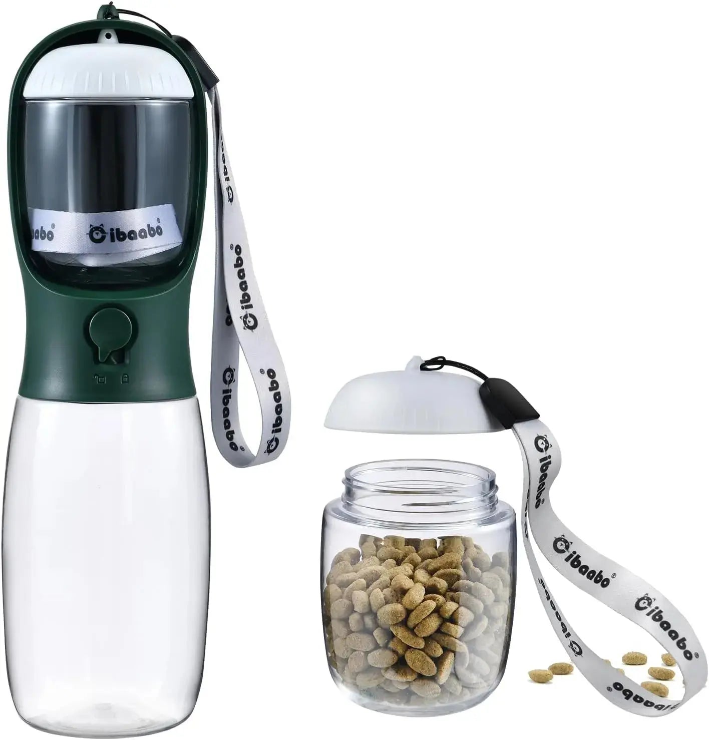 2-in-1 Dog Water Bottle and Food Container, Travel-Friendly