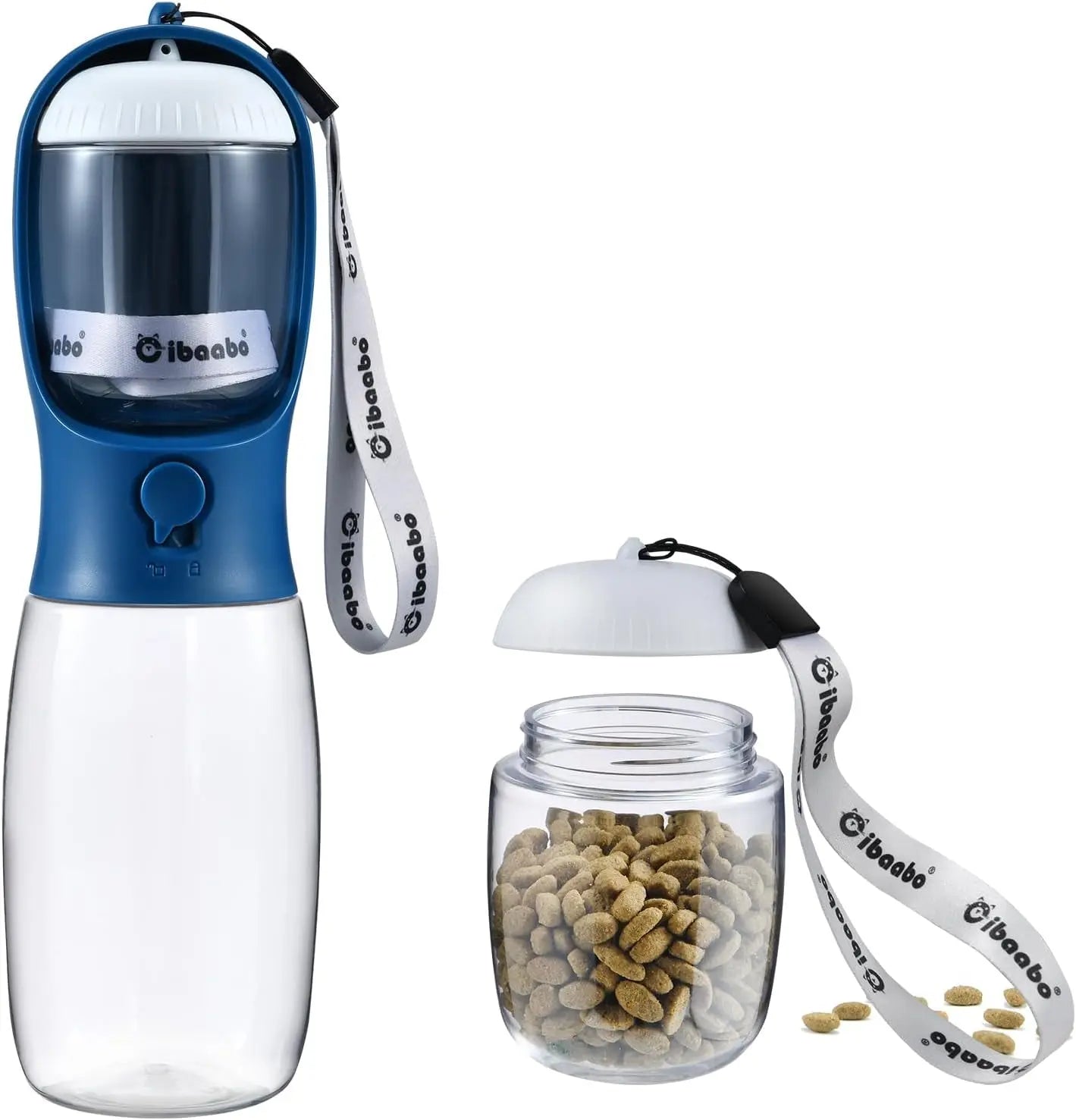 2-in-1 Dog Water Bottle and Food Container, Travel-Friendly