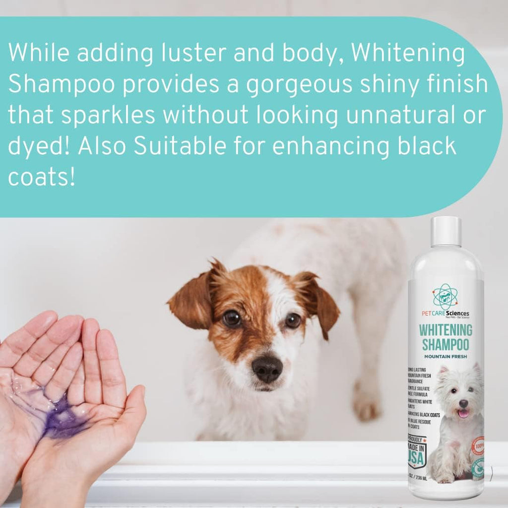 Dog Whitening Shampoo 8oz Tearless Natural Brightening White & Dark Coats