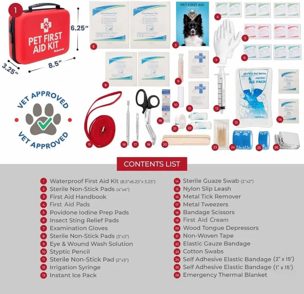 Pet First Aid Kit for Dogs and Cats – Compact Travel Case