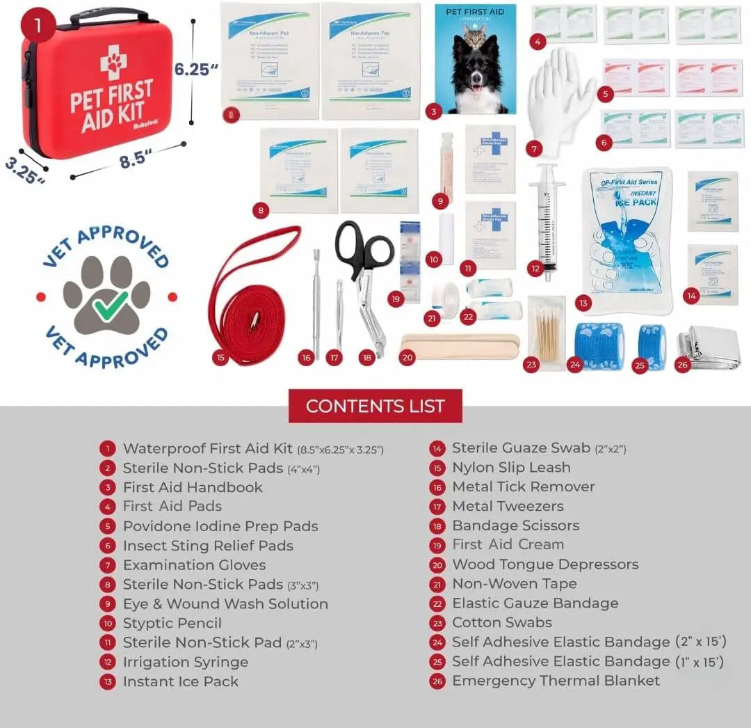 Pet First Aid Kit for Dogs and Cats – Compact Travel Case