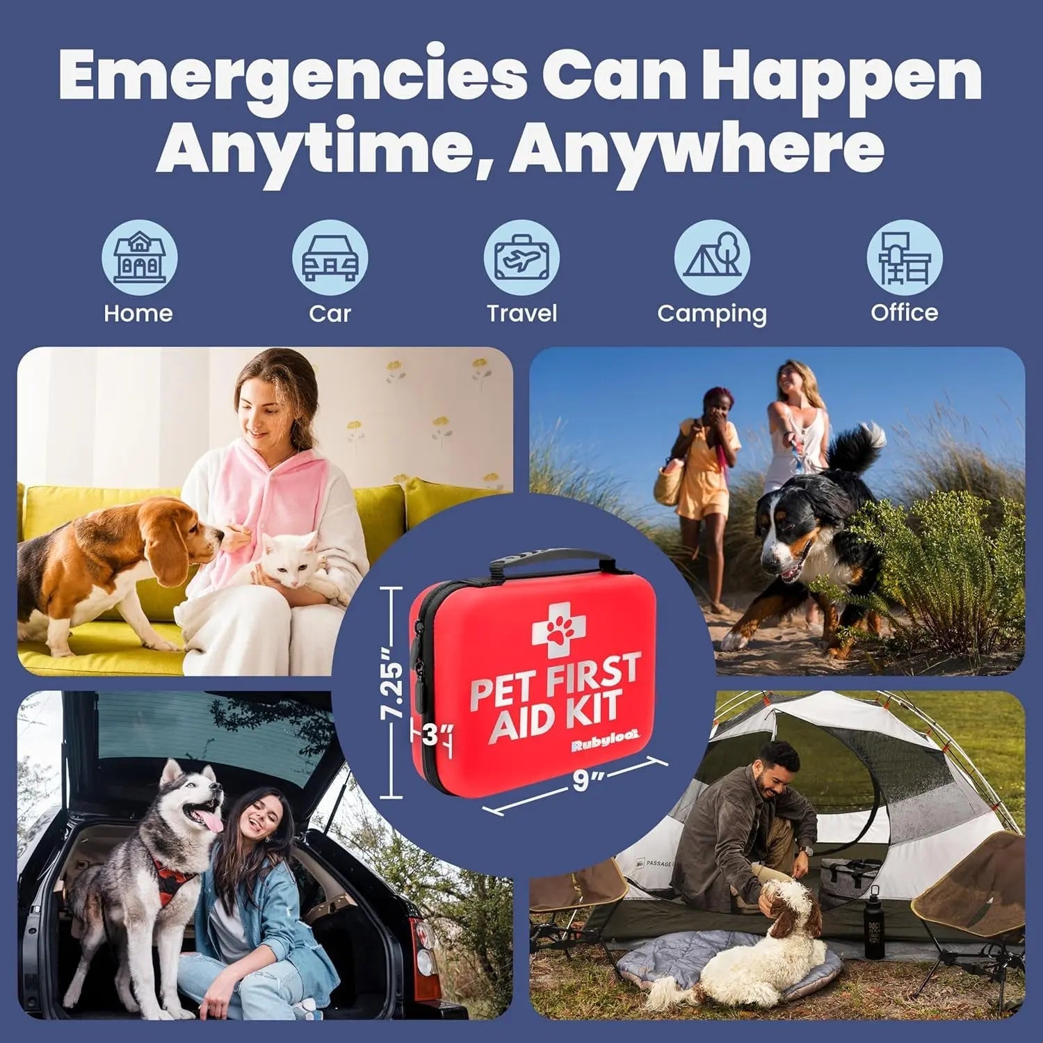Pet First Aid Kit for Dogs and Cats – Compact Travel Case
