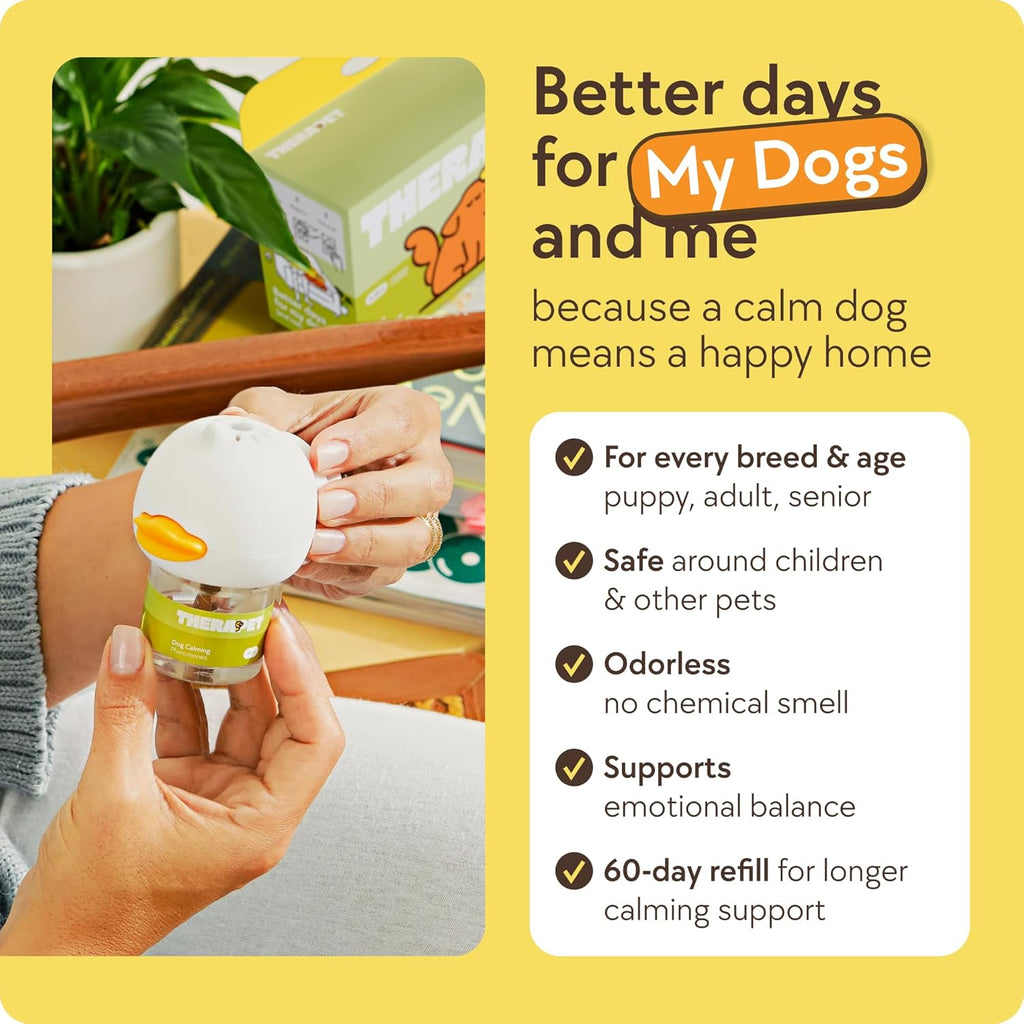 Dog Calming Diffuser Pheromone Anxiety Relief Barking Chewing 2 Pack