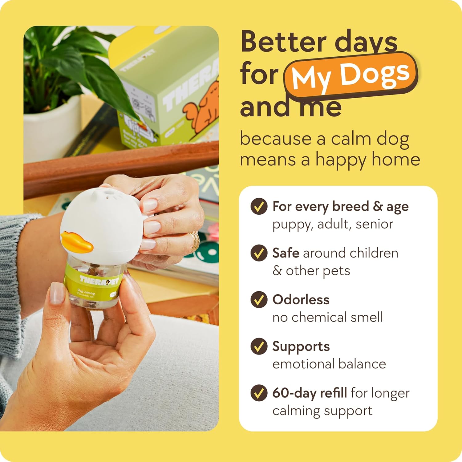 Dog Calming Diffuser Pheromone Anxiety Relief Barking Chewing 2 Pack
