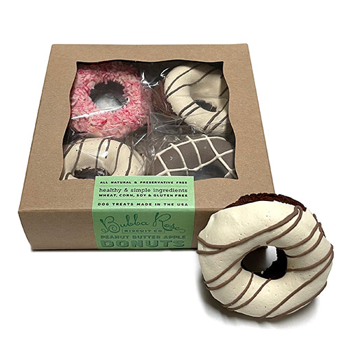 Peanut Butter Apple Cake Dog Donuts, Box of 4, All-Natural Ingredients