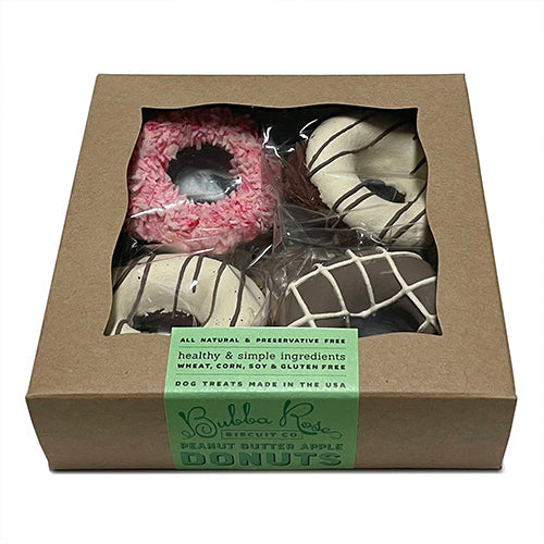Peanut Butter Apple Cake Dog Donuts, Box of 4, All-Natural Ingredients