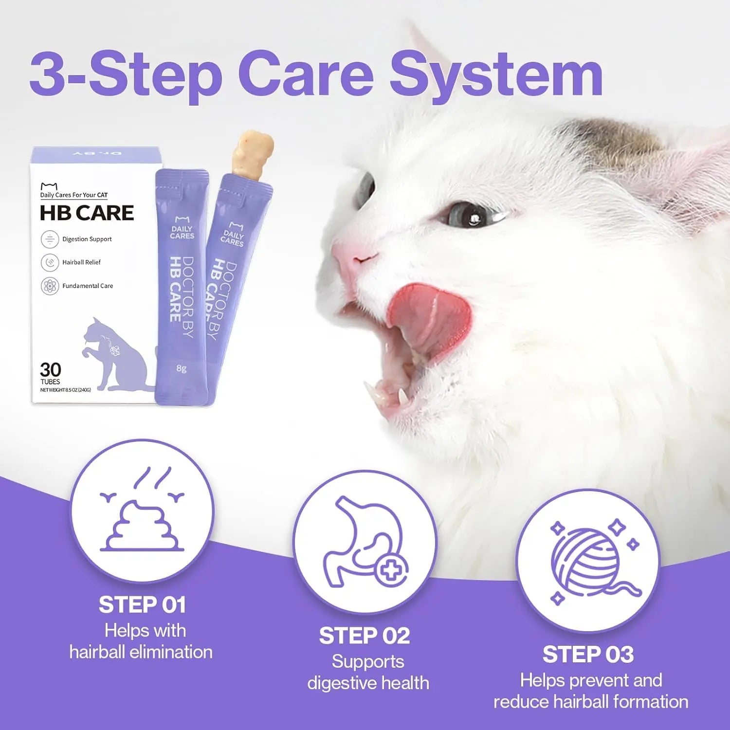 Hairball Control Lickable Cat Supplement, Chicken & Duck, 30 Pack