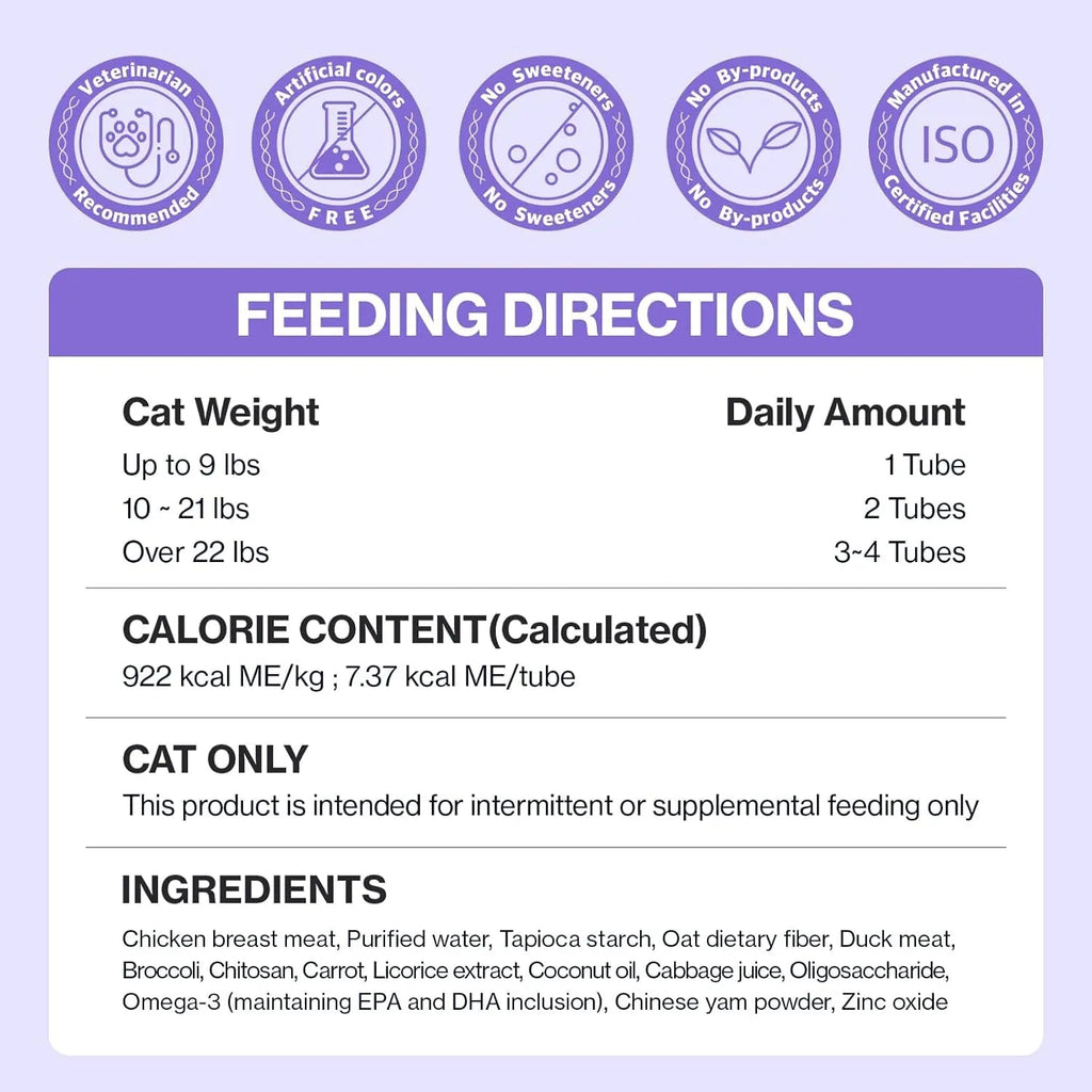 Hairball Control Lickable Cat Supplement, Chicken & Duck, 30 Pack