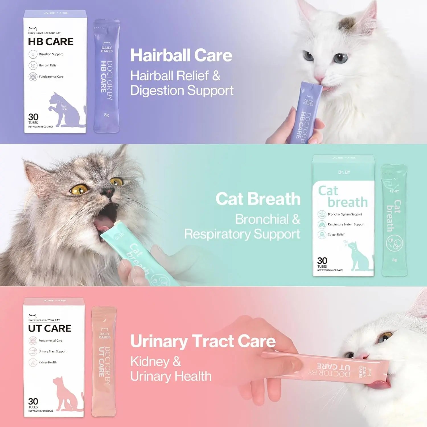 Hairball Control Lickable Cat Supplement, Chicken & Duck, 30 Pack