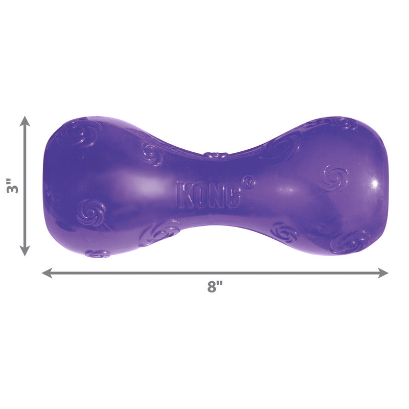 KONG Squeezz Dumbbell Dog Toy with Recessed Squeaker