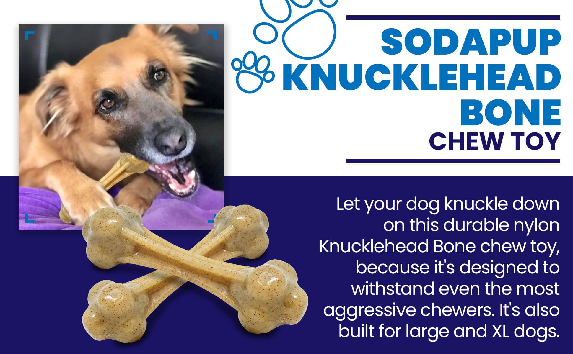 Knuckle Bone Ultra Durable Nylon Dog Chew Toy XL