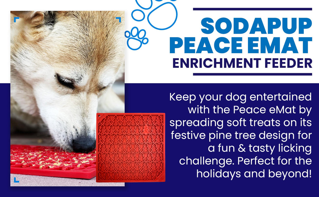 Christmas Tree Dog Lick Mat with Peace Pattern, 8" x 8"
