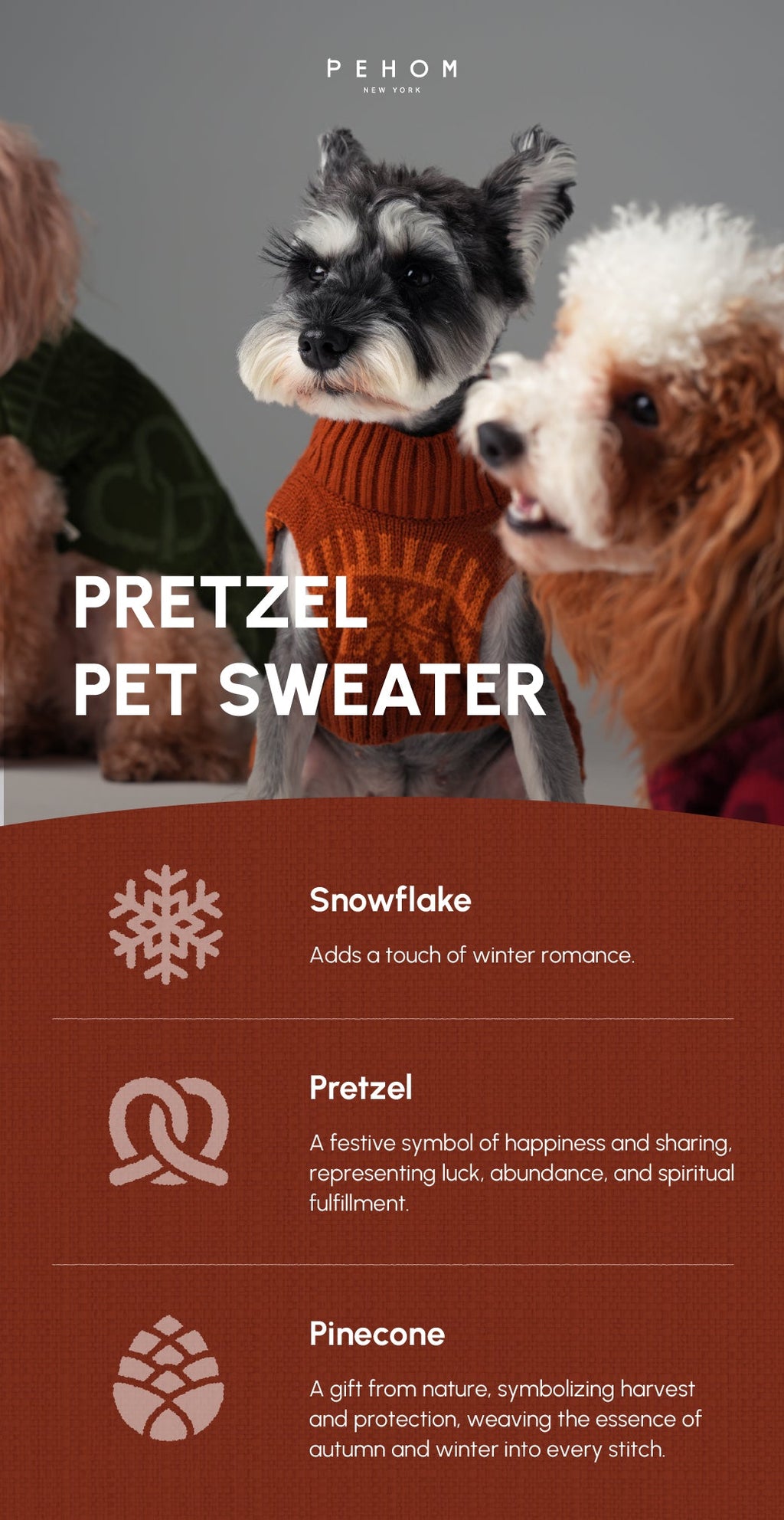 Cozy Knit Pet Sweater in Breathable Acrylic Fiber, Six Sizes