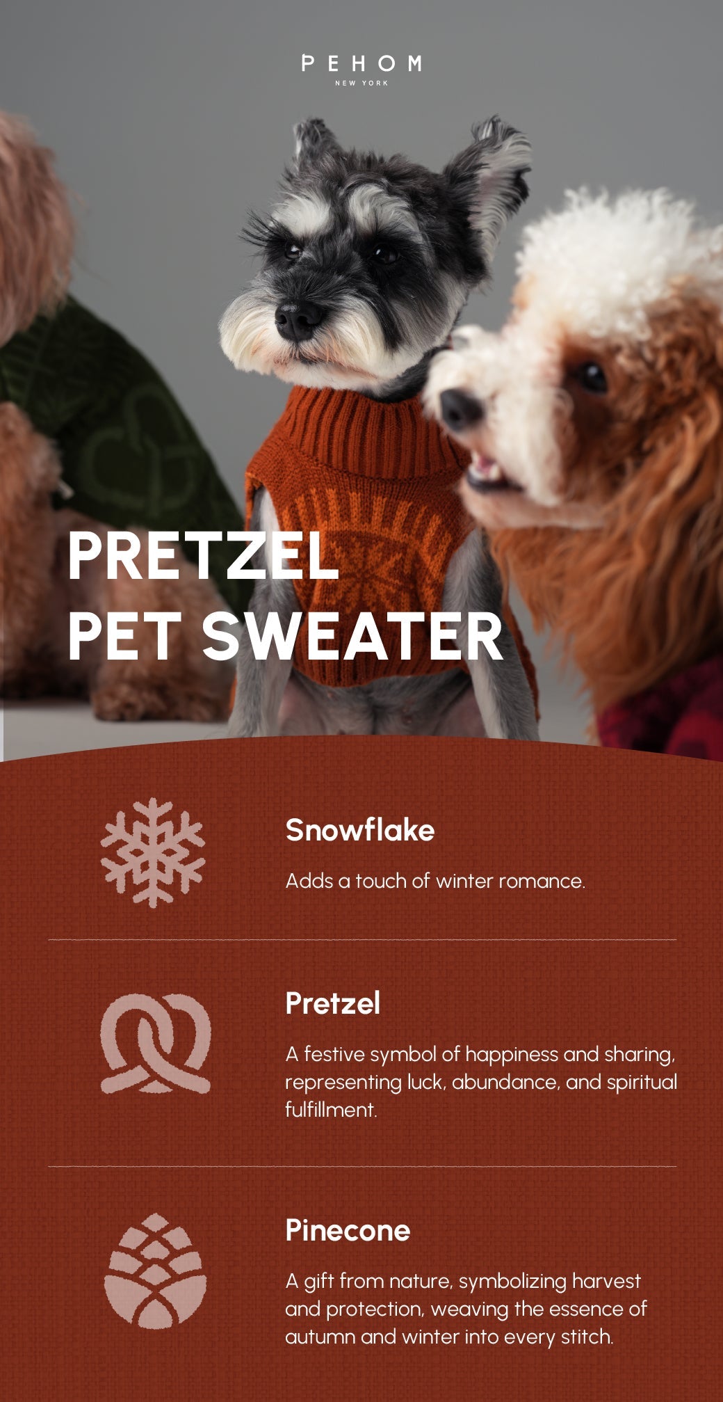 Cozy Knit Pet Sweater in Breathable Acrylic Fiber, Six Sizes