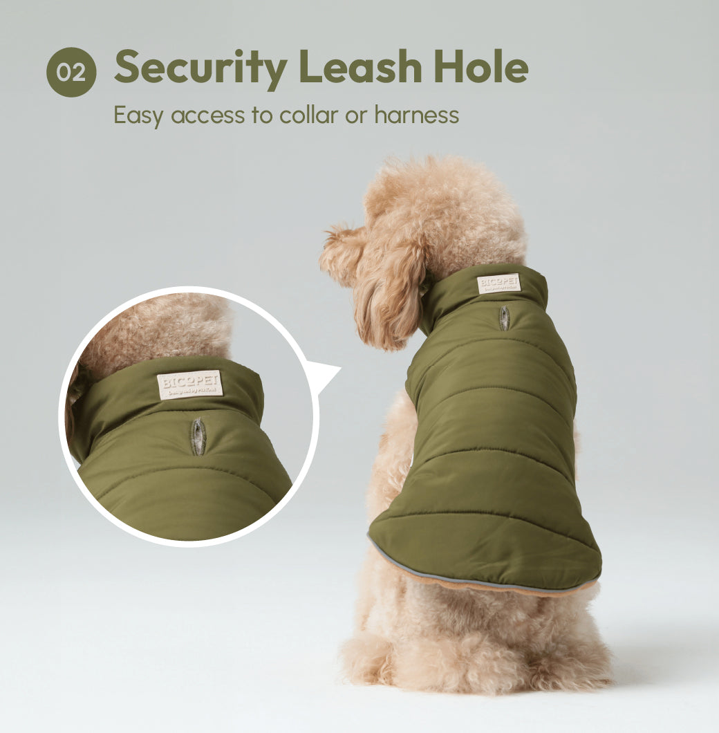 Reversible Dog Jacket with Polar Fleece Lining and Reflective Trim