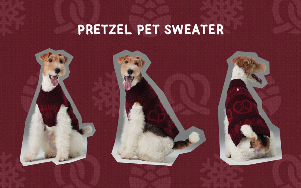 Pretzel Pet Sweater - Burgundy Red