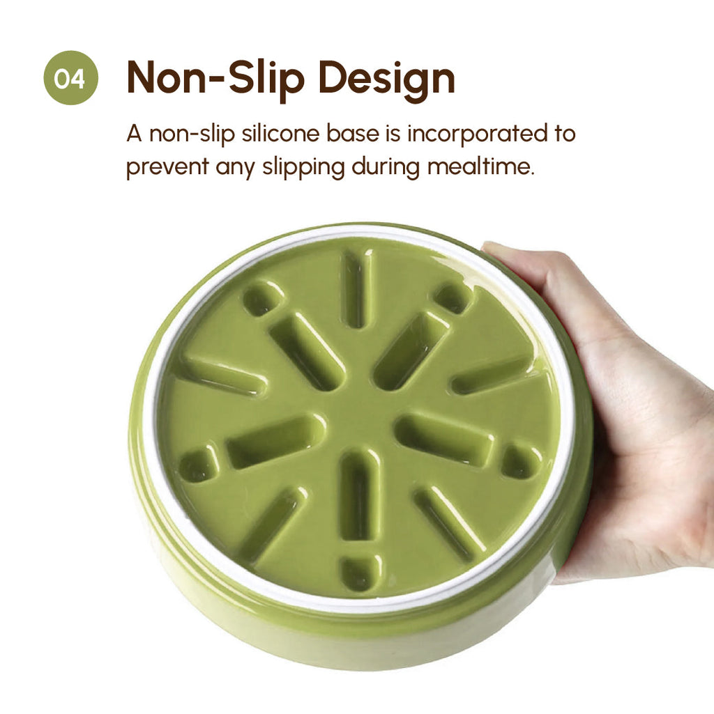 Ceramic Dog Bowl with Non-Slip Base and Optional Wooden Stand