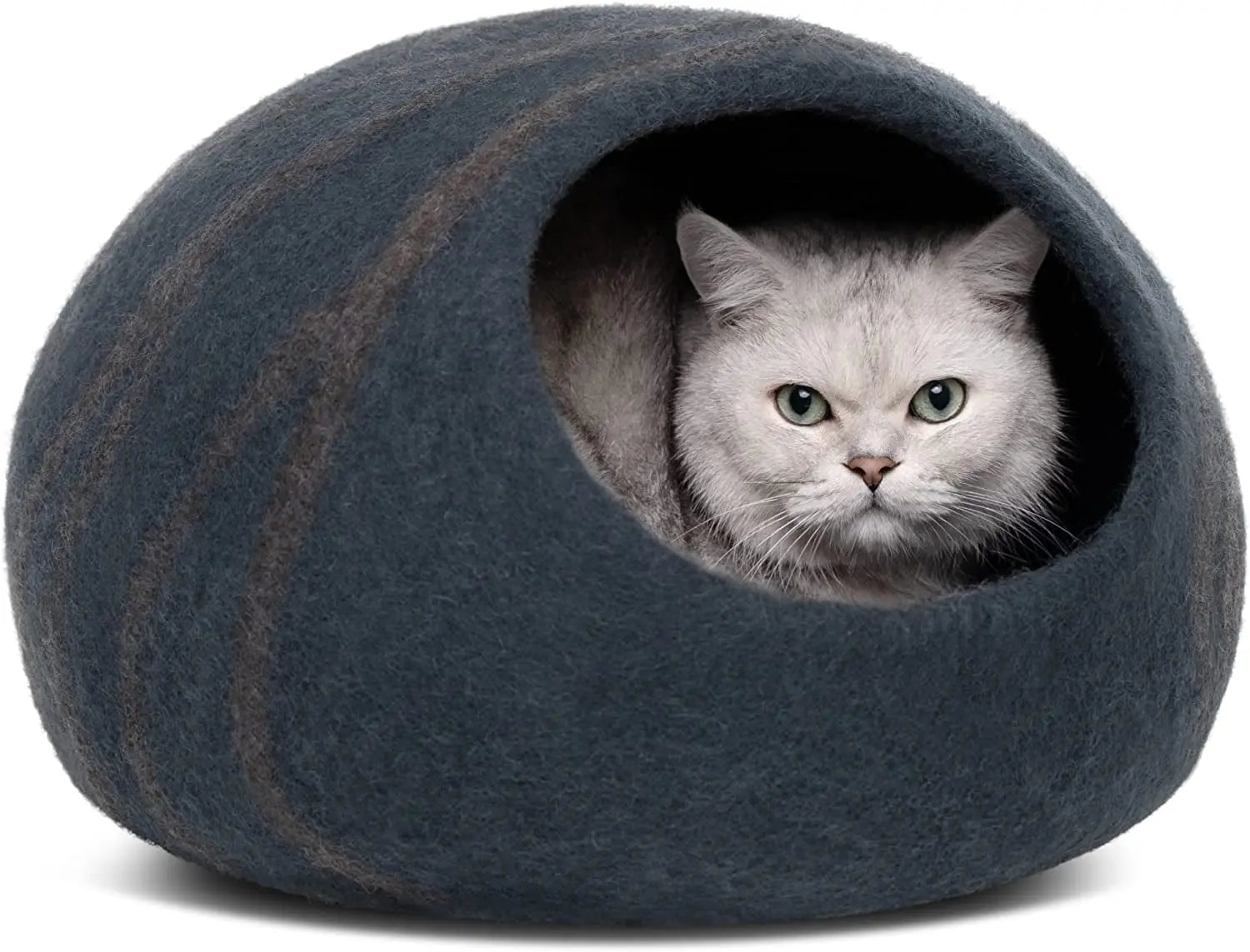 Merino Wool Cat Bed Cave – Handmade, Eco-Friendly