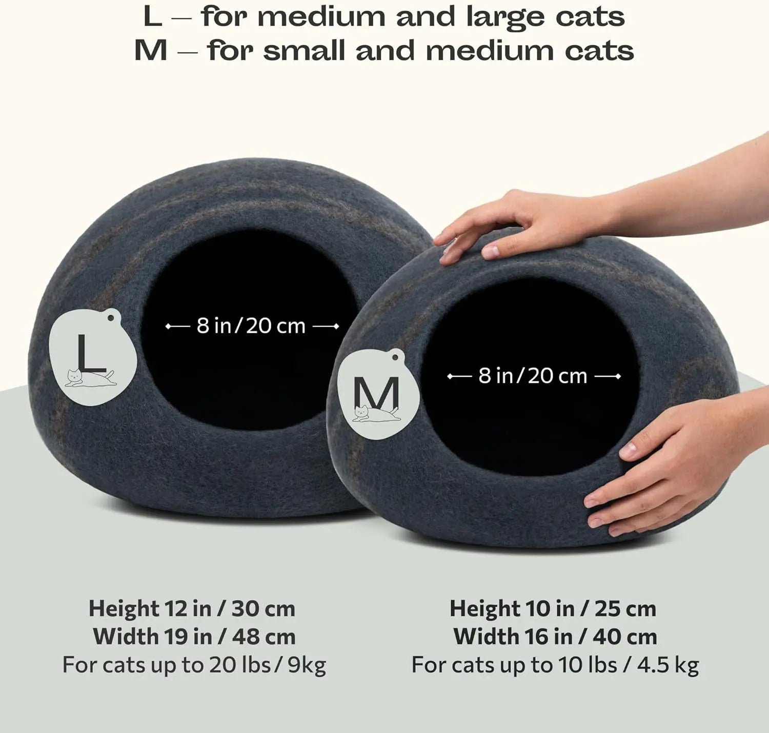 Merino Wool Cat Bed Cave – Handmade, Eco-Friendly