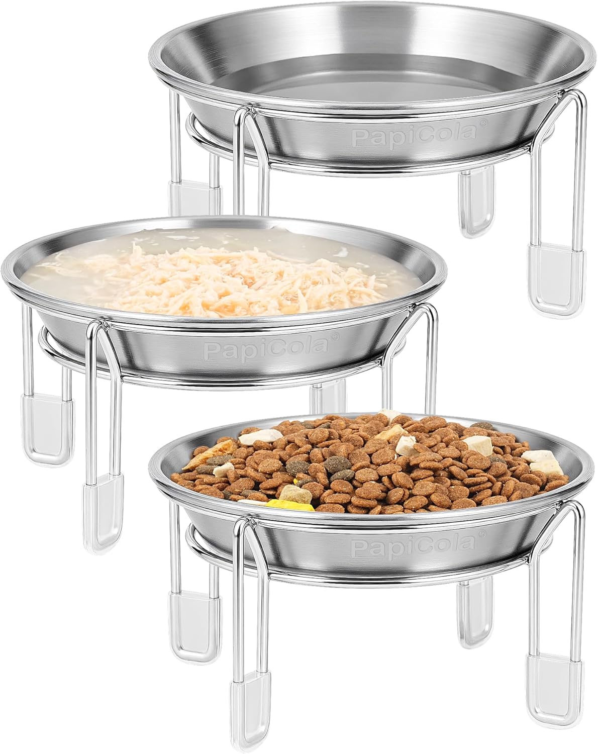 Elevated Stainless Steel Bowls for Cats & Small Dogs
