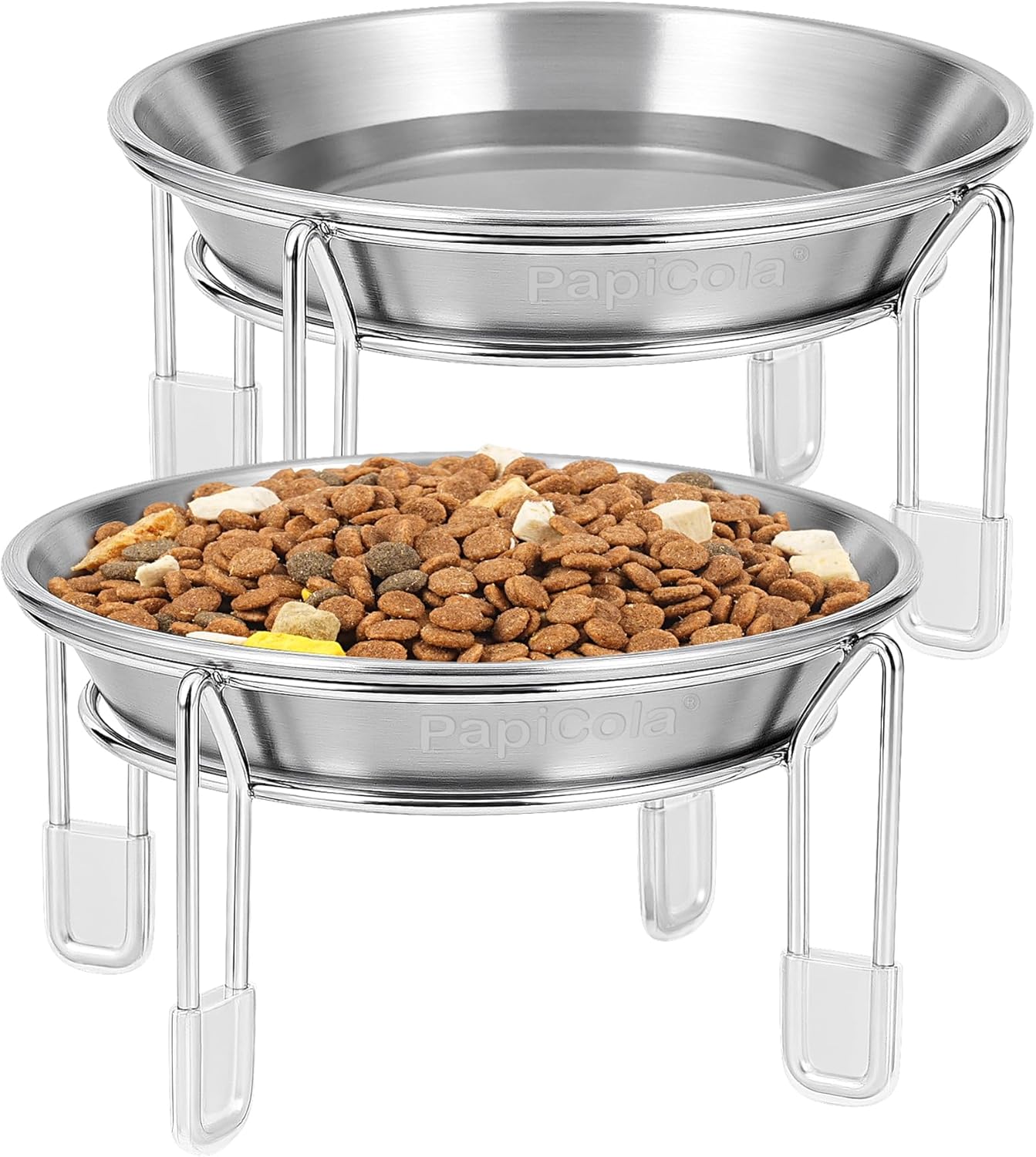 Elevated Stainless Steel Bowls for Cats & Small Dogs