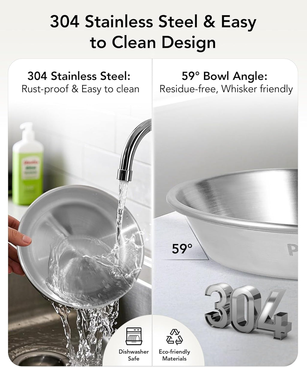 Elevated Stainless Steel Bowls for Cats & Small Dogs