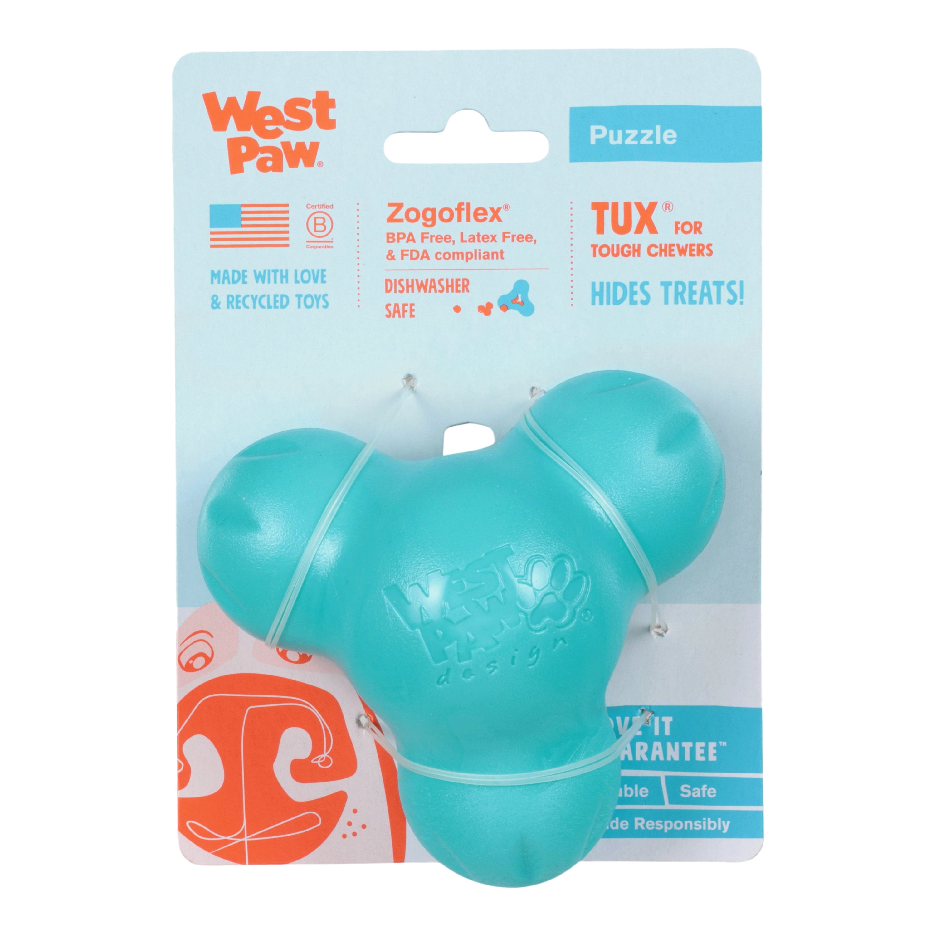 Tux Durable Treat Toy for Strong Chewers
