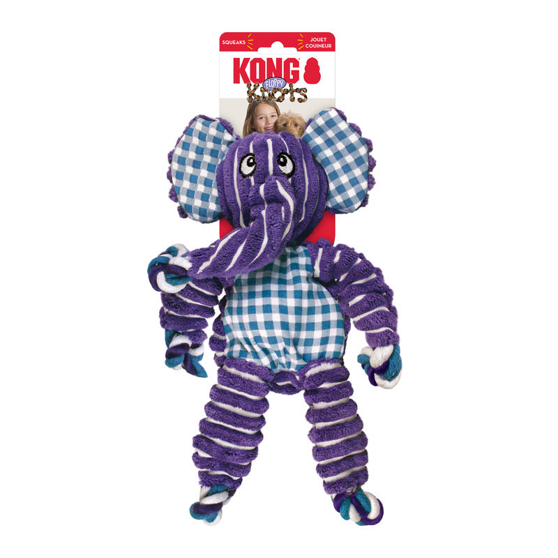 KONG Floppy Knots Dog Toy with Knotted Rope and Squeaker