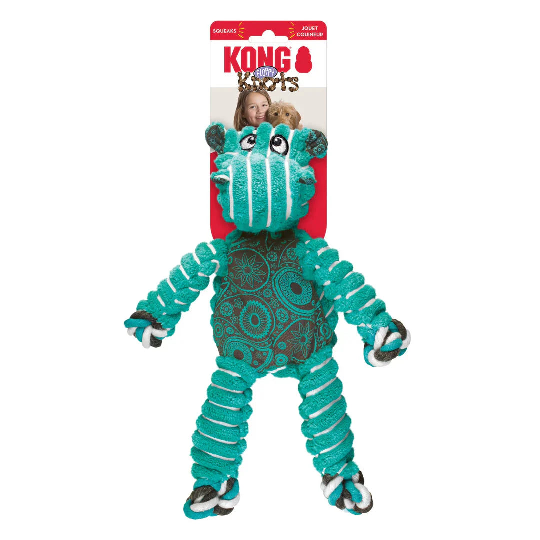 KONG Floppy Knots Dog Toy with Knotted Rope and Squeaker