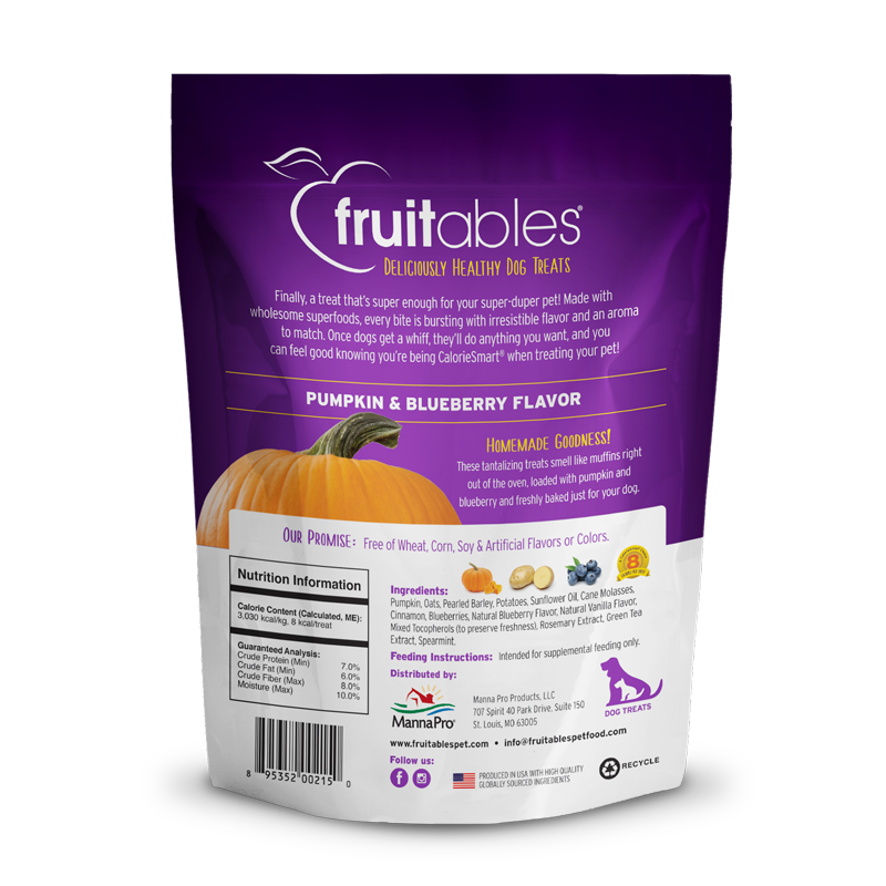 Fruitables Baked Pumpkin & Blueberry Dog Treats