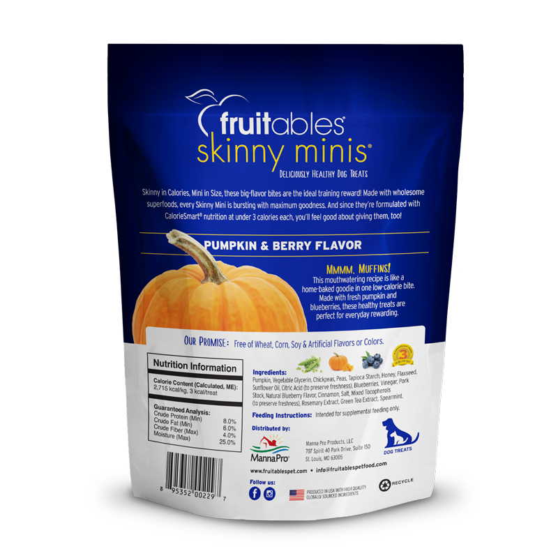 Pumpkin & Blueberry Soft Dog Treats, Grain-Free, Mini Size