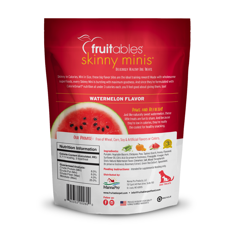 Watermelon Mini Grain-Free Dog Treats, Low Calorie, 3 Cal Each