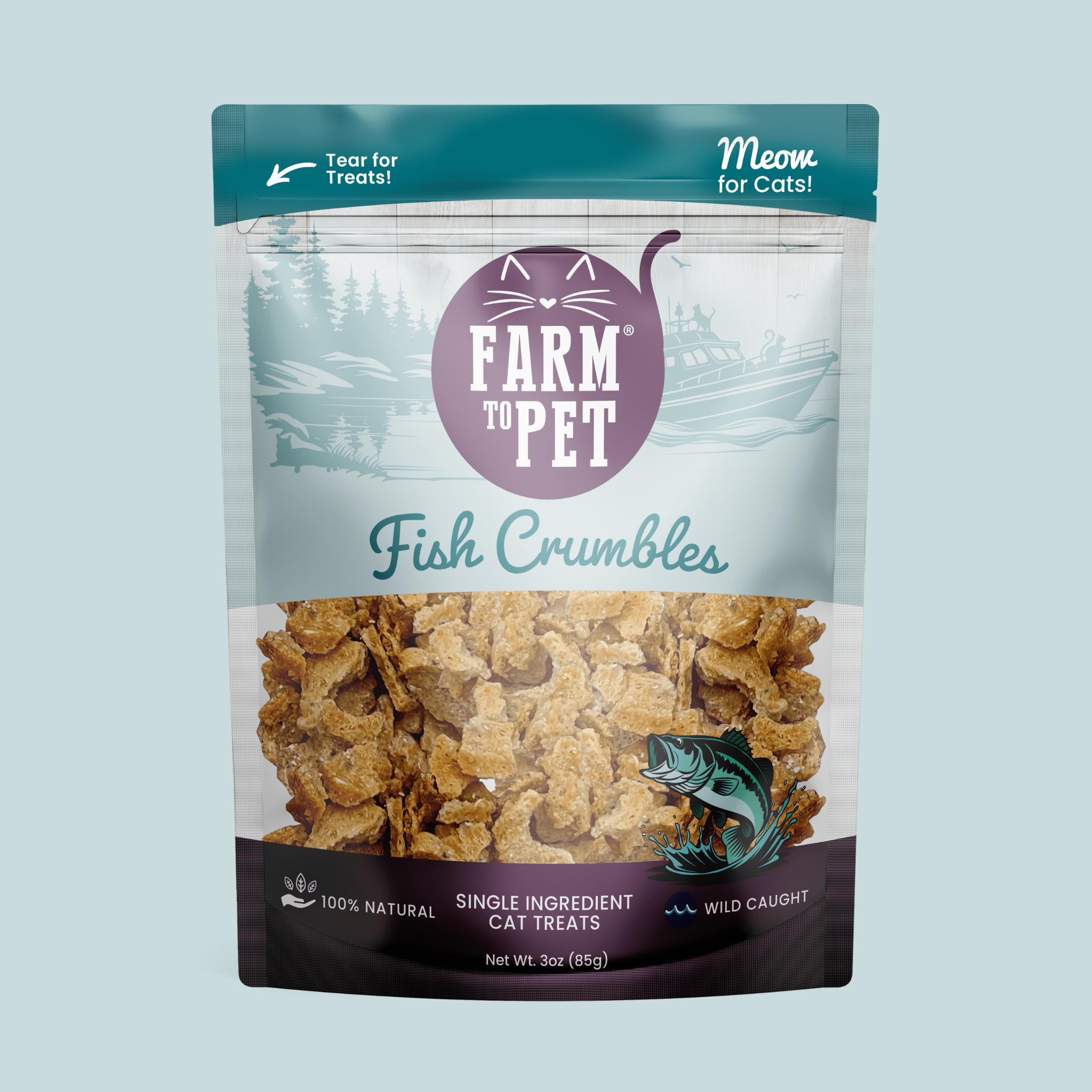 Fish Crumbles Cat Treats – 100% Walleye Fillet, Grain-Free