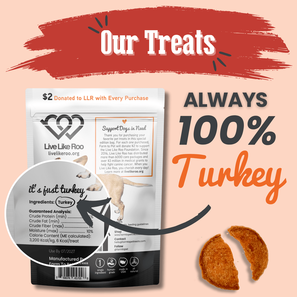 Live Like Roo Turkey Chips Dog Treats – Single Ingredient