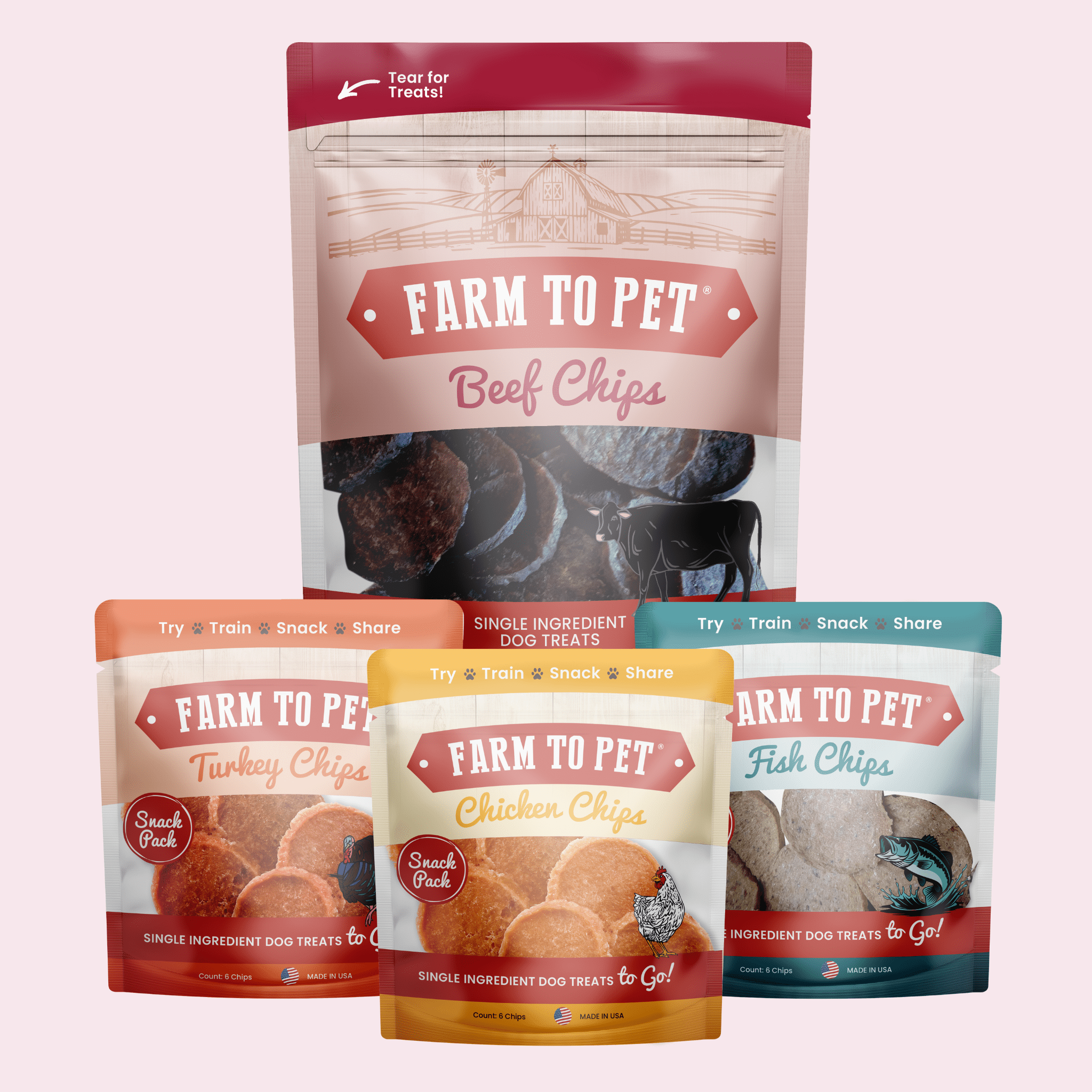 Puppy Pack Single-Ingredient Treats – Chicken, Beef, Fish & Turkey