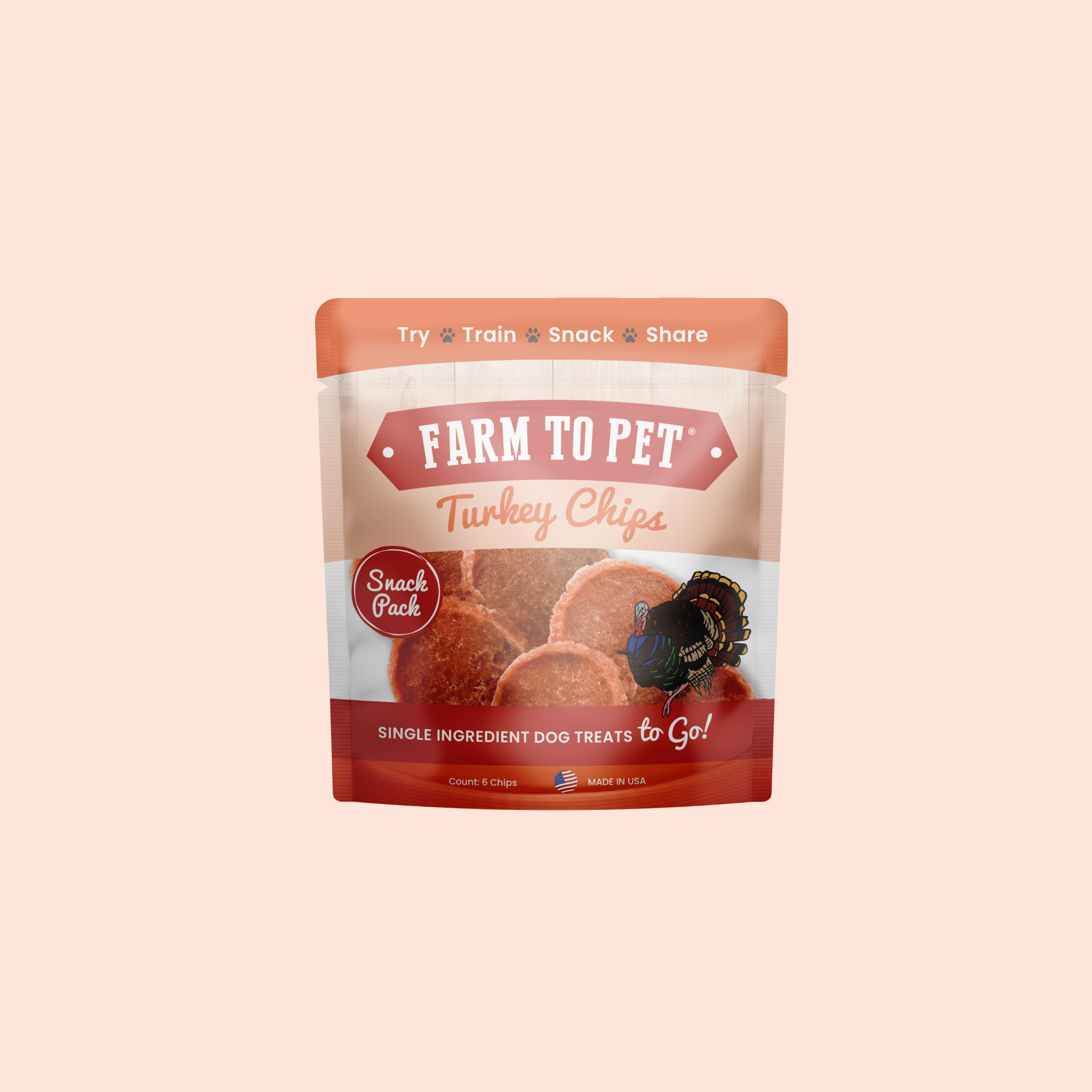 Turkey Chips Snack Pack for Dogs & Cats, 6 Pieces