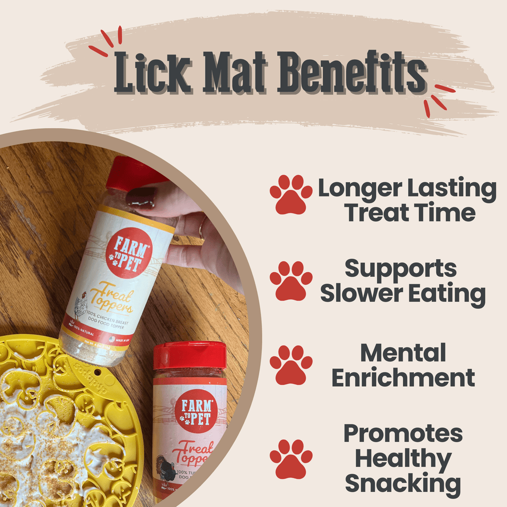 Suction Cup Lick Mat for Dogs and Cats, 8" Diameter, USA-Made Rubber