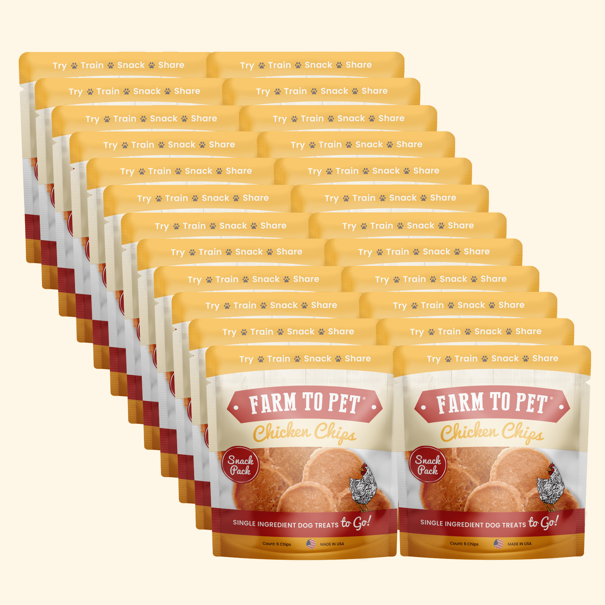 Chicken Chip Snack Packs for Dogs and Cats – 100% Chicken Breast