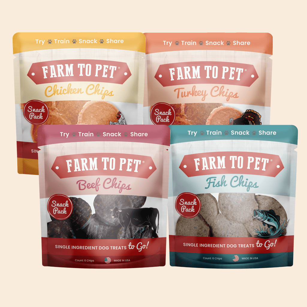 Snack Pack Sampler – Single-Ingredient Protein Chips for Pets