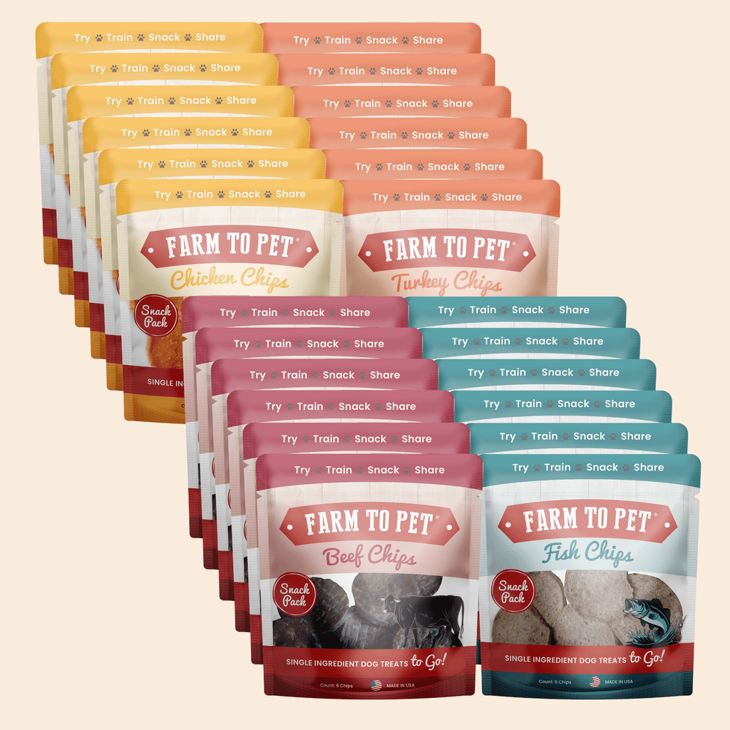 Snack Pack Sampler – Single-Ingredient Protein Chips for Pets