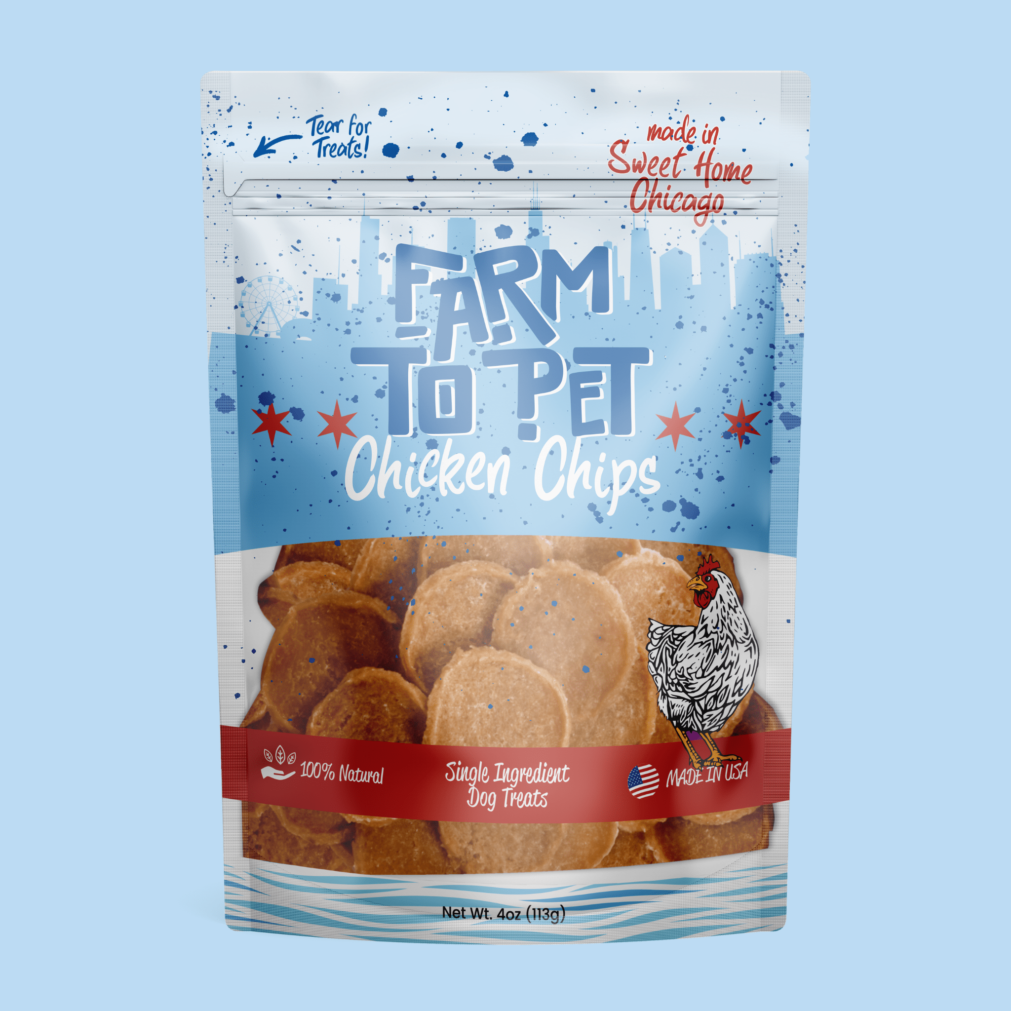 Chicken Chips Single-Ingredient Pet Treats for Dogs & Cats