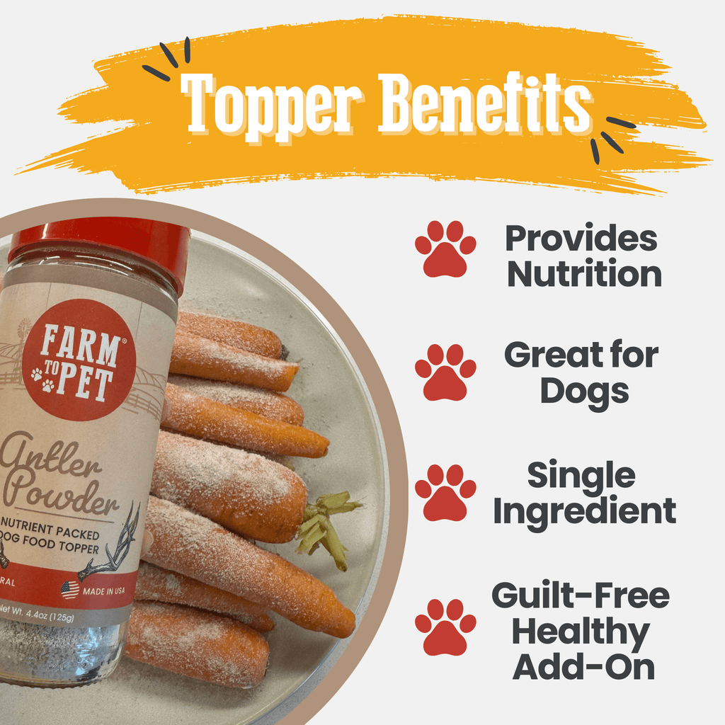 Organic Elk Antler Powder Meal Topper for Dogs and Cats