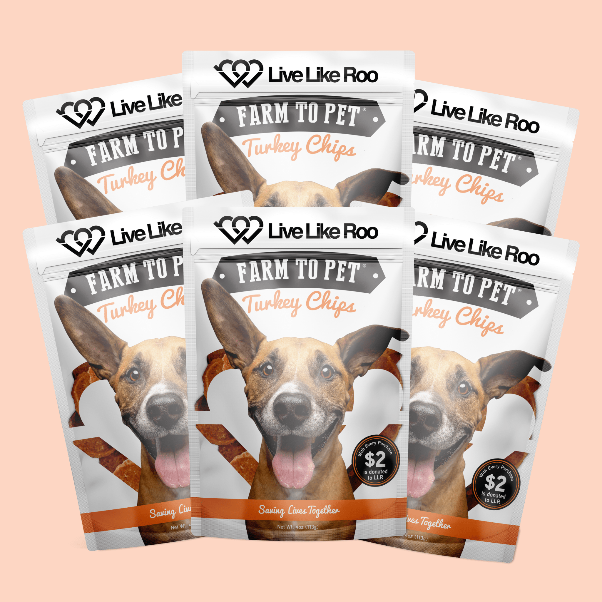 Live Like Roo Turkey Chips Dog Treats – Single Ingredient