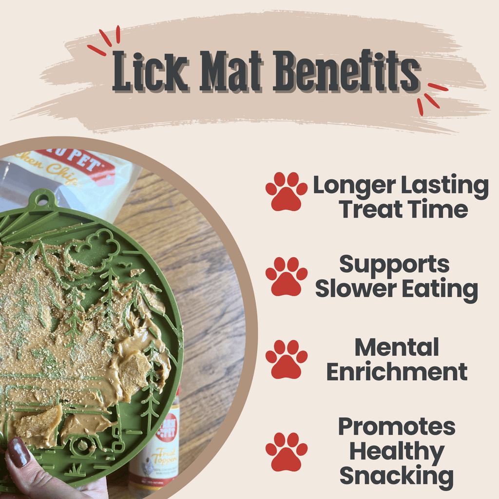 Suction Cup Lick Mat for Dogs and Cats, 8" Diameter, USA-Made Rubber