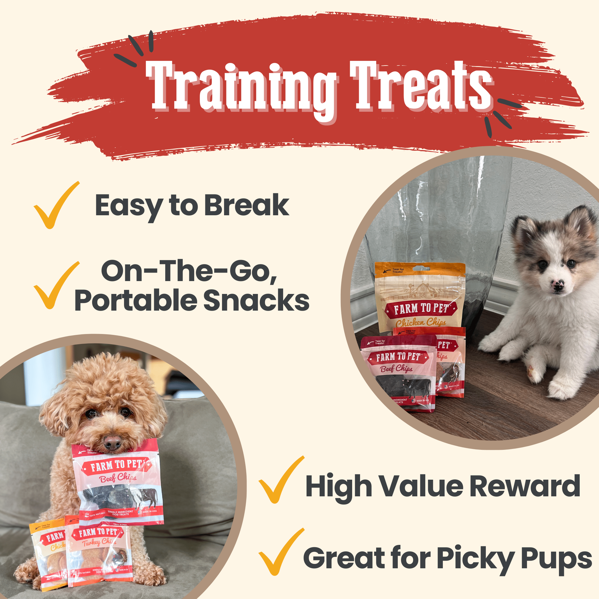 Puppy Pack Single-Ingredient Treats – Chicken, Beef, Fish & Turkey